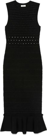 Sandro textured-knit flared midi dress - Black