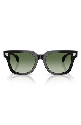 Versace 52mm Square Sunglasses in Black /Green Gradient at Nordstrom