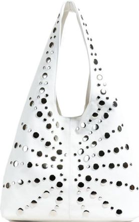 Generic Trendy Polka Dot Studded Bucket Bag for Women, Cool Casual Convertible Armpit Shoulder Tote Bag