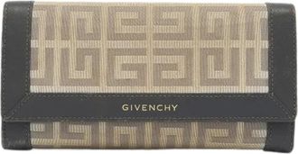 Givenchy Pre-owned Wallets, female, Beige, Size: ONE SIZE Pre-owned Monogram Canvas Wallet