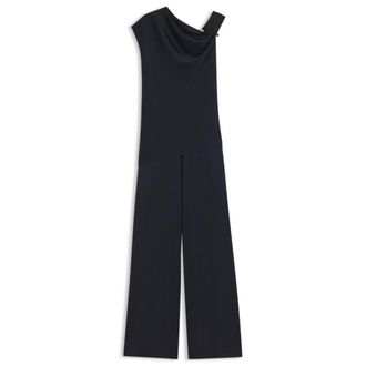 BOSS Straight-leg jumpsuit with pin and gathered detail
