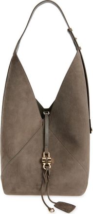 Ferragamo Origami Suede Hobo Bag in Concrete at Nordstrom
