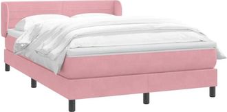 vidaXL Cama Box Spring Con Colch&oacute;n Terciopelo Rosa 140x220 Cm Vidaxl