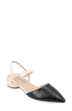 Journee Collection Brynn Croc Embossed Pump in Black at Nordstrom Rack, Size 7.5