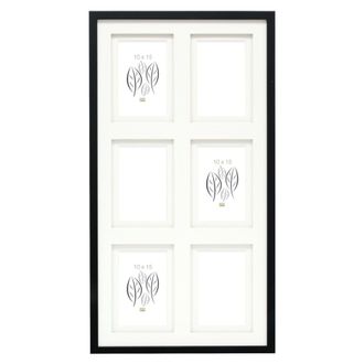 Deknudt Frames Deknudt Frames S65kk2 P6 - Marco Para 6 Fotos, Color Negro Con Doble Pasparte, Tama&ntilde;o De La Imagen: 10 X 15 Cm, Madera Dm Para Colgar En Varios Colore