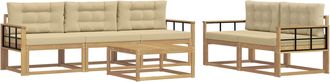 vidaXL Conjunto De Sof&aacute;s De Exterior 6 Uds. Y Beige Vidaxl