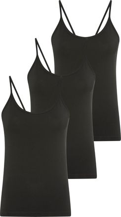 Ysabel Mora Spaghettitop YSABEL MORA, Damen, Gr. XL, schwarz, Single Jersey, Obermaterial: 95% Baumwolle, 5% Elasthan, h&uuml;ftbedeckend, tiefer Rundhals, Tops Spaghe