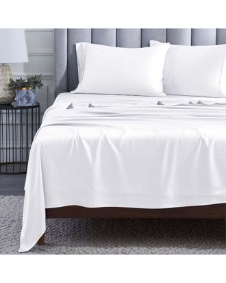 Superior Modal From Beechwood 400 Thread Count Lightweight Cooling Solid Deep Pocket Bed Sheet Set