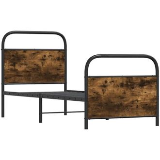 vidaXL Bed Frame Without Mattress 80x200 cm Smoked Oak Engineered Wood Vidaxl