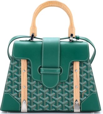 Goyard Saigon Top Handle Bag Coated Canvas with Leather PM