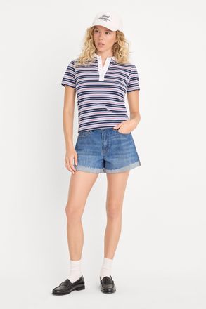 Good American Womens Good Girlfriend Short | Indigo, 0 Size 12 | Good American by Khlo&Egrave; Kardashian