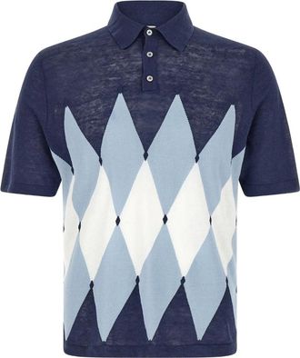 Ballantyne Short Sleeves Polo - Heren - Polos - Blauw - M - Katoen - Tops