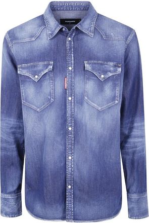 Dsquared2 Heren, Overhemden, Blauw, Maat: 3XL Katoen