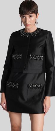 Self Portrait Casual Jacket In Black Polyester