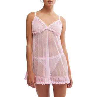 Free People Intimately FP Heart to Heart Babydoll Chemise in Pink at Nordstrom, Size Large