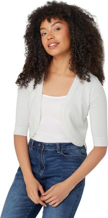 M&Co Womens Ivory Cropped Cardigan - Womens