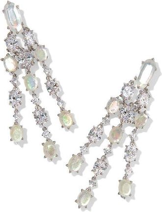 Kendra Scott Cailin Statement Womens Earrings Earring Silver White Mix, Brass/Gold-Plated