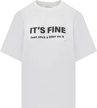 Victoria Beckham T-shirt met ronde hals - Dames - T-shirts - Wit - S - Katoen - Tops