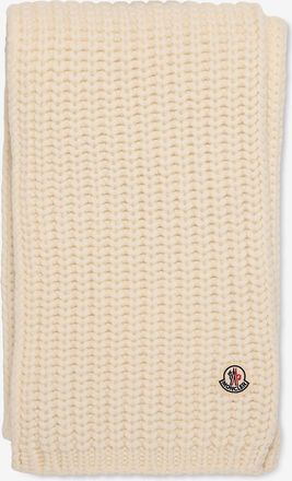 Moncler Gestrickte Rechteckschal mit eingesticktem Logo