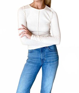Emerson Fry Amy Crewneck Top In Ivory