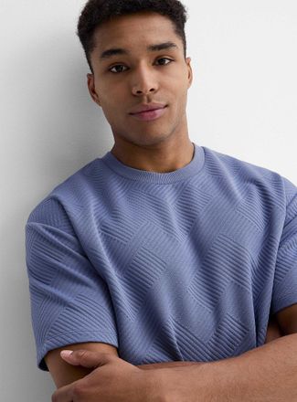 Le 31 Mens Embossed geo T-shirt