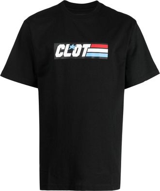 Clot logo-print cotton T-shirt - men - Cotton - L - Black