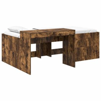 vidaXL Letto Alto Per Bambini Con Scrivania Rovere Fumo Vidaxl