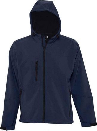SOLS Heren Replay Soft Shell Jas met capuchon (Franse marine)