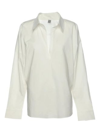 Toteme cotton long-sleeve shirt - women - Cotton - L - White