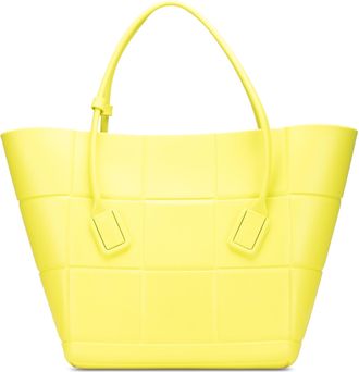 Bottega Veneta Pre-owned Womens Arco Tote Bag Woven Design - Yellow Textile - One Size