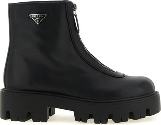 Prada Black Zipped Ankle Boots