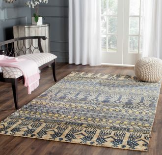 Safavieh Bohemian Hand Made Area Rug, Blue Bohemian Style Non-Shedding