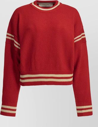 Golden Goose cotton waffle-knit logo-patch crewneck sweatshirt