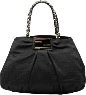 Fendi Pre-owned Shoulder Bags, female, Black, Size: ONE SIZE Pre-owned Canvas Tote