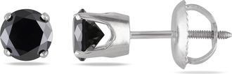 Mimi & Max 1ct TW Black Diamond Stud Earrings in 14k White Gold