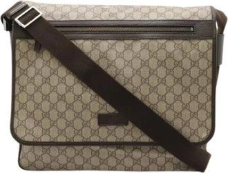 Gucci Pre-owned Cross Body Bags, female, Beige, Size: ONE SIZE Pre-owned GG Supreme Coated Canvas Messenger Bag