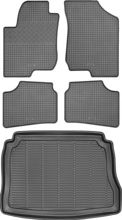 OEM Juego De Alfombrillas De Goma Para Coche Y Alfombrilla Para Maletero Para Kia Ceed I Hatchback (2006-2012)