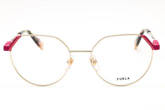 Furla VFU676 Round Metal Eyeglasses - Gold
