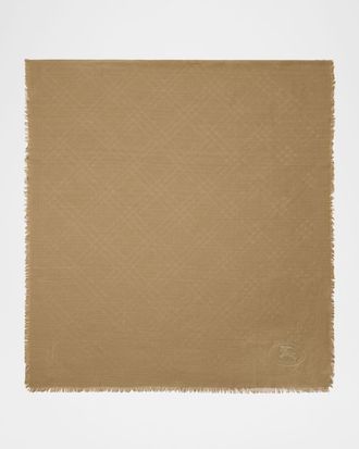 Burberry Wool & Silk Check Jacquard Scarf