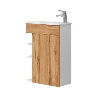 Vicco Conjunto De Muebles De Ba&ntilde;o Amadeo, Roble Dorado, 2 Partes, Con Lavabo