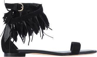 Tod's Feather-Trim Sandals