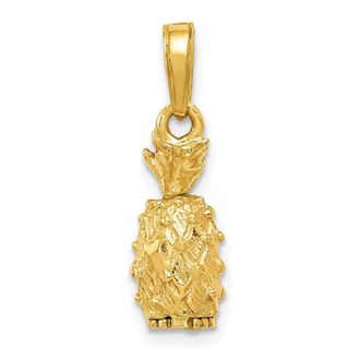 Diamond2Deal 10k Yellow Gold 3-D Pineapple Pendant
