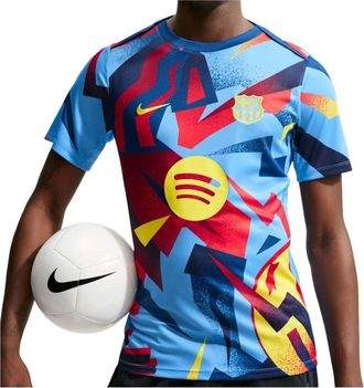 Nike x F.C. Barcelona Academy Pro Fourth Dri-FIT Pre-Match T-Shirt University Blue Gym Blue Opti Yellow FZ1338-413