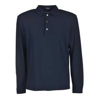Drumohr Polo Shirts, male, Blue, Size: 2XL Long-Sleeve Polo Shirt