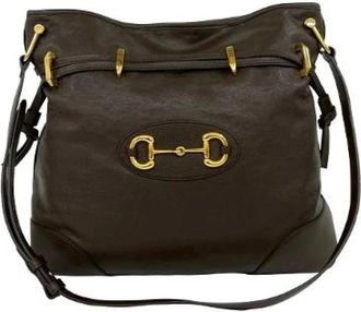 Gucci Pre-owned Cross Body Bags, male, Brown, Size: ONE SIZE Pre-owned Leather Shoulder Bag
