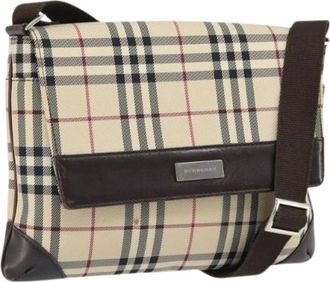 Burberry Pre-owned Cross Body Bags, female, Beige, Size: ONE SIZE Pre-owned Nylon Shoulder Bag
