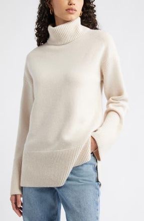 Nordstrom Wool & Cashmere Turtleneck Sweater in Beige Beach at Nordstrom Rack, Size Large