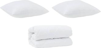 vidaXL Vidaxl - Edredón Otro con almohada 3 pcs Blanco 240 x 200 cm Microfibra