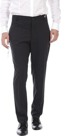 Daniele Alessandrini Pantalone Caluria Sbiego - Heren - Nette broeken - Zwart - XL - Wol - Broeken