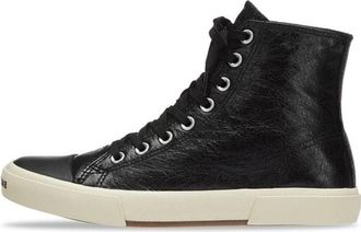Balenciaga (WMNS) Balenciaga Paris High Top Sneakers Black Leather and White Rubber 688756W3RCA1090